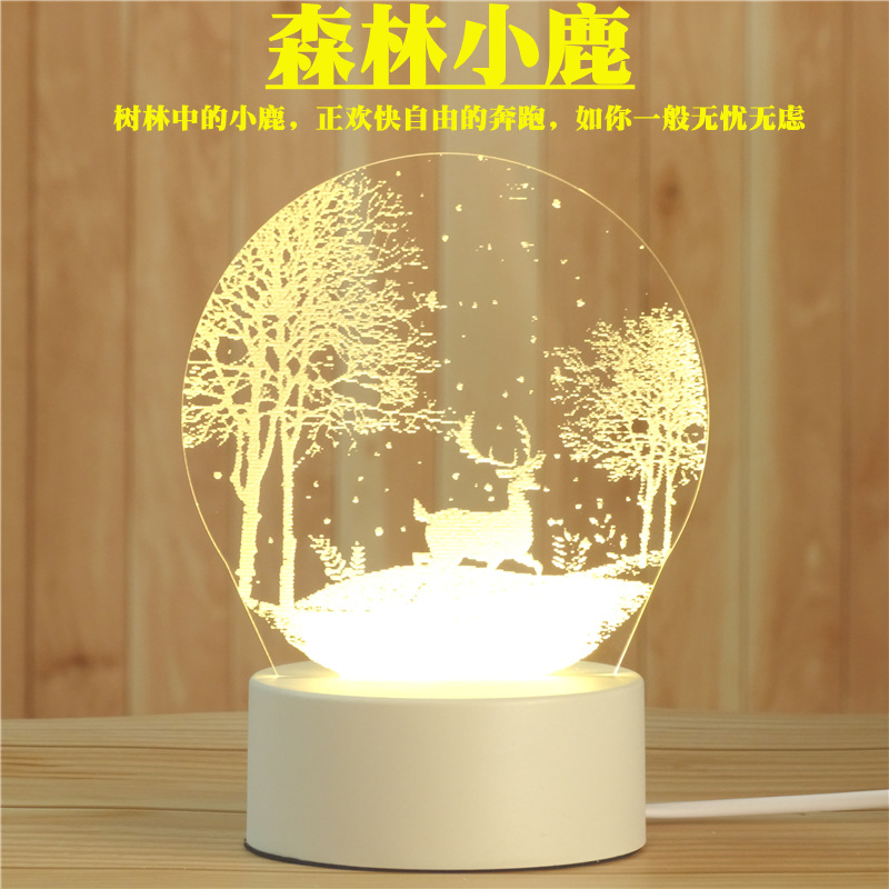 Creative 3D Small Night Lamp Children's Bedroom Plugin LED Lighting Acrylic Gift Moon Light Customized Table Lamp Creative 3D Small Night Lamp Children's Bedroom Plugin LED Lighting Acrylic Gift Moon Light Customized Table Lamp