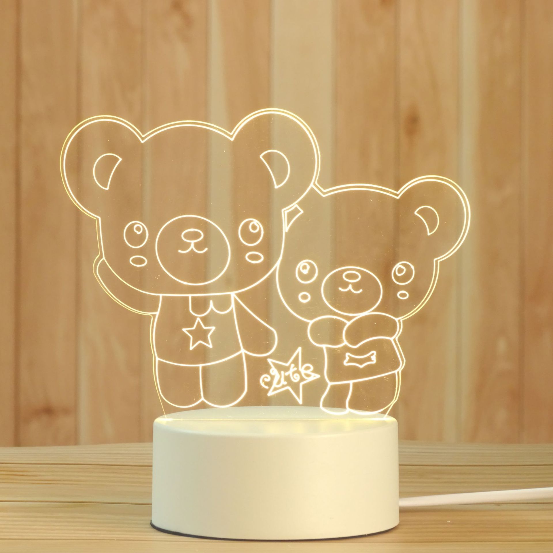 Creative 3D Small Night Lamp Children's Bedroom Plugin LED Lighting Acrylic Gift Moon Light Customized Table Lamp Creative 3D Small Night Lamp Children's Bedroom Plugin LED Lighting Acrylic Gift Moon Light Customized Table Lamp