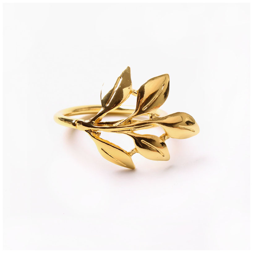 Hotel Wedding Leaf Alloy Napkin Ring Dining Table Napkin Ring Gold and Silver Color Napkin Napkin Ring Cross-Border