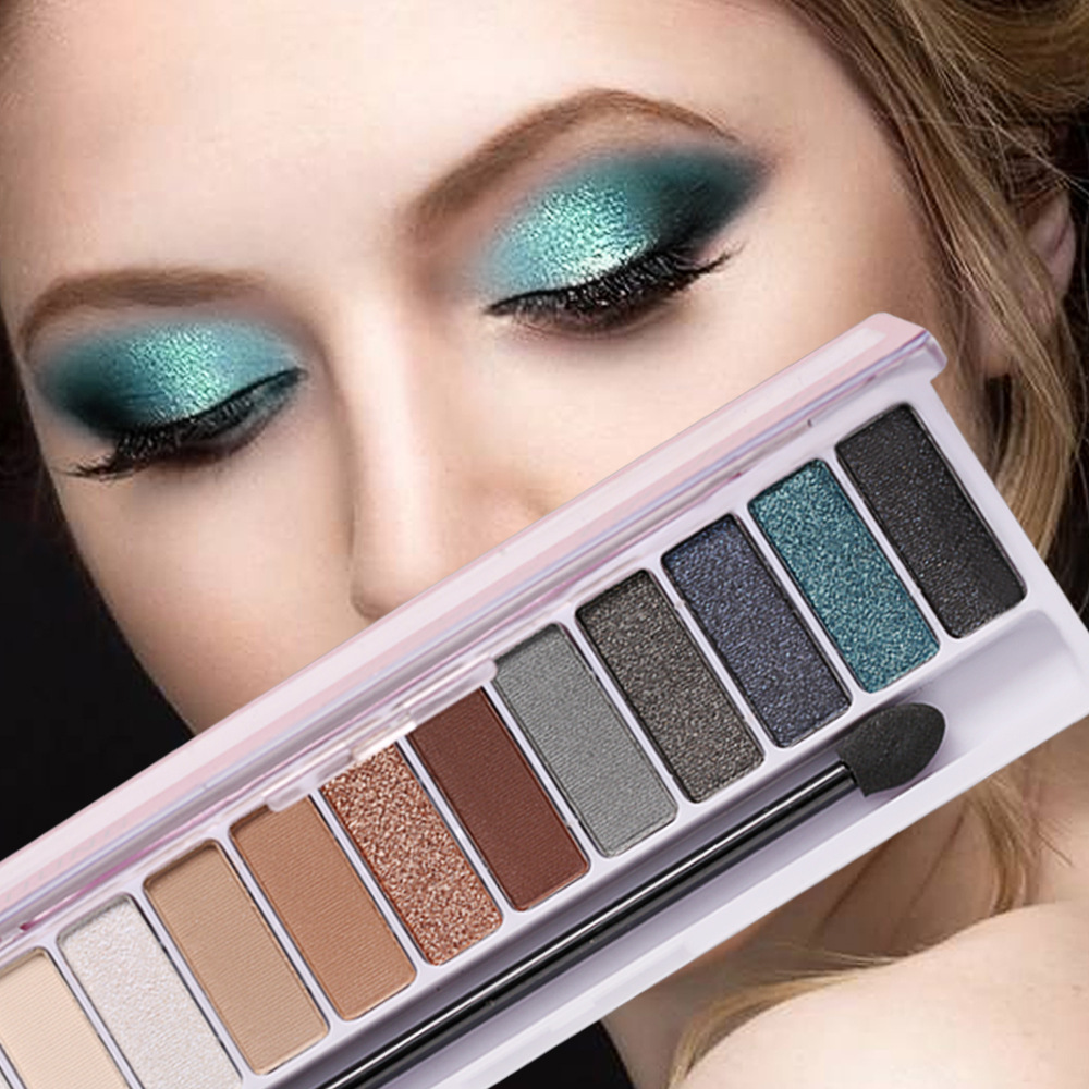 Missyoung Genuine 12 Colors Eye Shadow Plate New Eye Shadow Not Smudge Matte Shimmer Best Seller in Europe and America Makeup Palette
