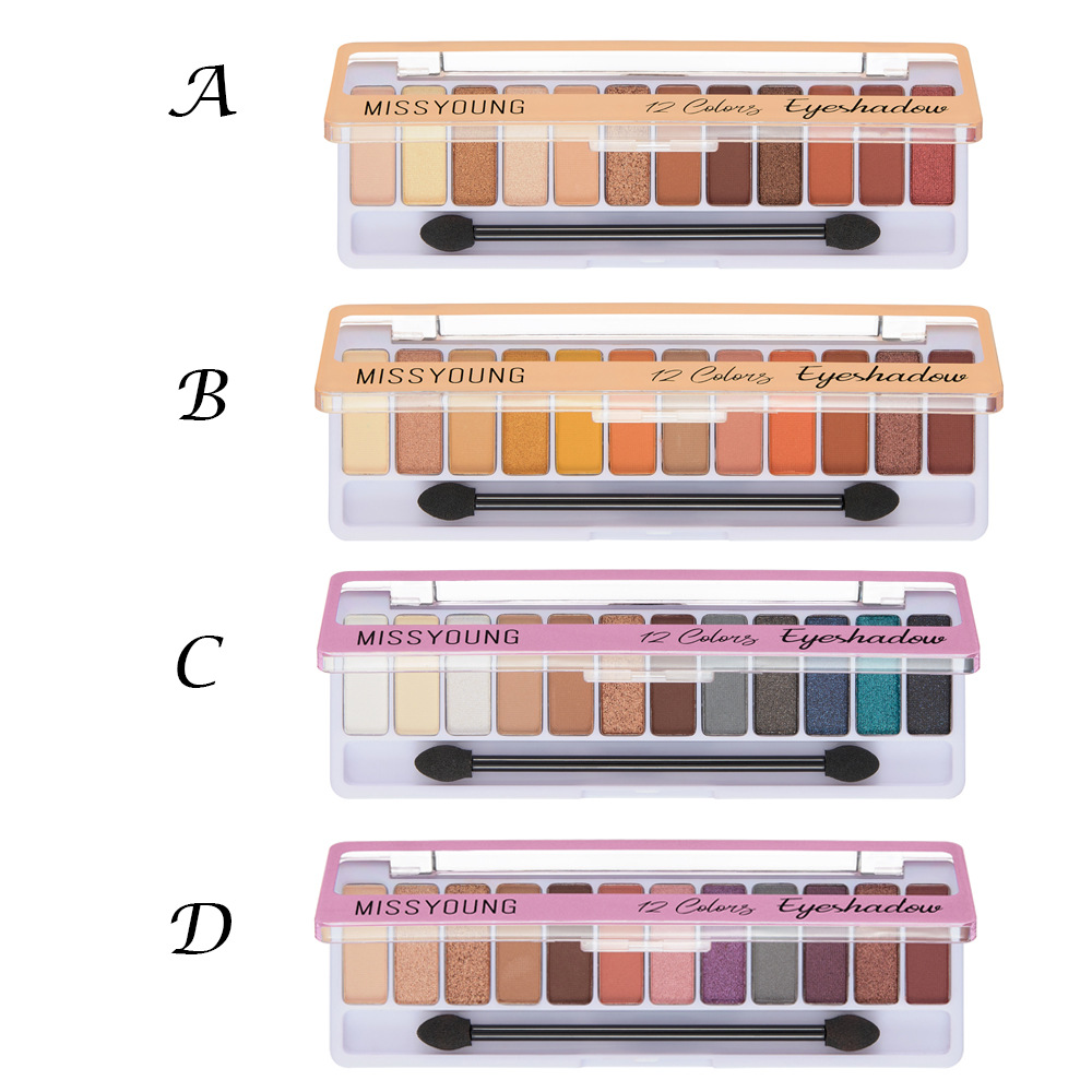 Missyoung Genuine 12 Colors Eye Shadow Plate New Eye Shadow Not Smudge Matte Shimmer Best Seller in Europe and America Makeup Palette Missyoung Genuine 12 Colors Eye Shadow Plate New Eye Shadow Not Smudge Matte Shimmer Best Seller in Europe and America Makeup Palette