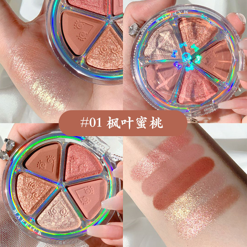Maffick Maffick Five-Color Petal Eye Shadow Female Beginner Natural Nude Makeup Blush Repair Highlight Makeup Palette