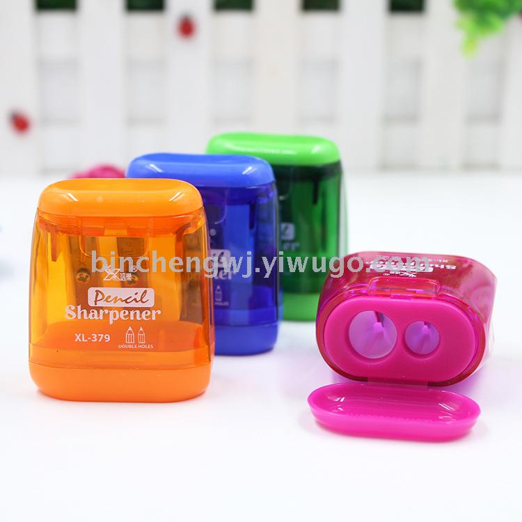 379 Xinle Pencil Sharpener office double-hole pencil  sharpener student pencil sharpener stationery wholesale