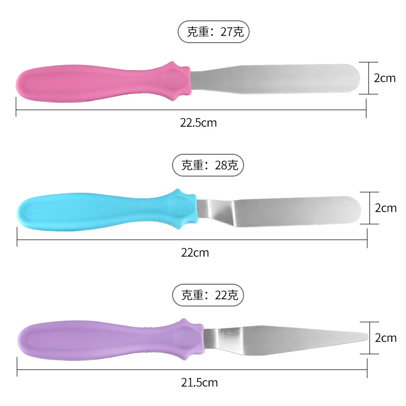 Spot Three-Piece Set Butter Knife Cake Palette Knife Stainless Steel Spreading Knife Baking Decorating Song Pie Knife Tools