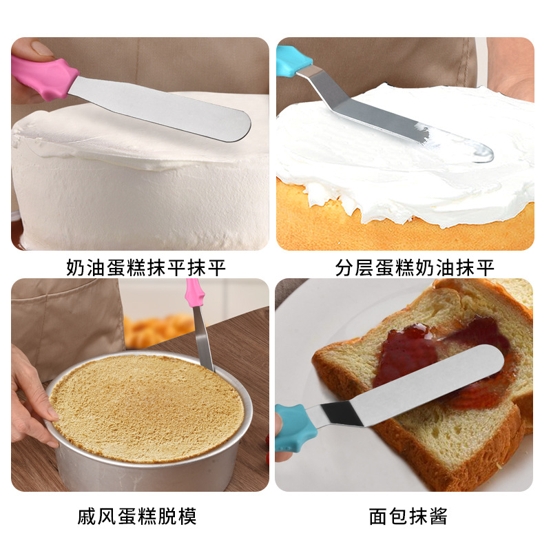 Spot Three-Piece Set Butter Knife Cake Palette Knife Stainless Steel Spreading Knife Baking Decorating Song Pie Knife Tools