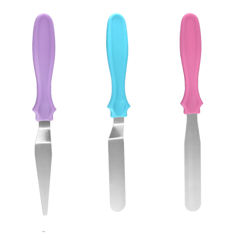 Spot Three-Piece Set Butter Knife Cake Palette Knife Stainless Steel Spreading Knife Baking Decorating Song Pie Knife Tools