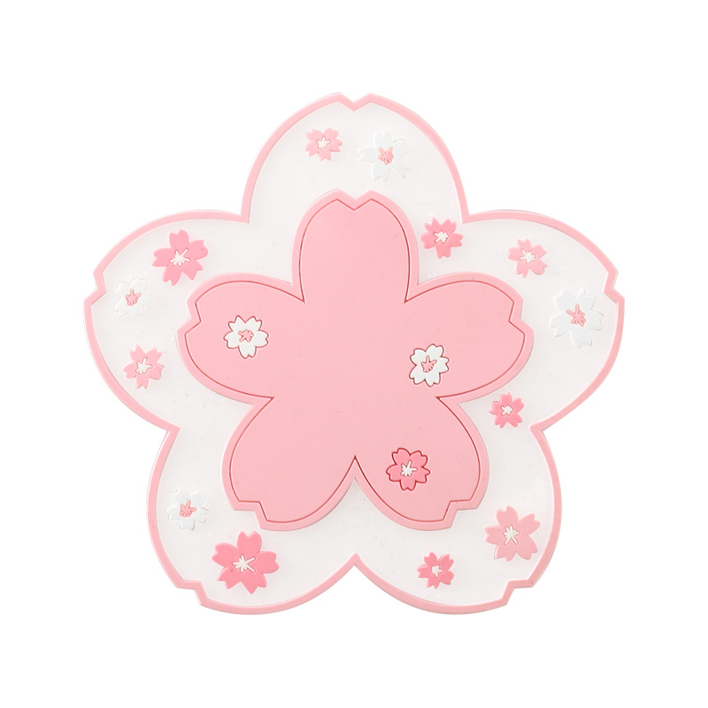 Japanese Cherry Blossom Coaster Placemat PVC Heat Proof Mat Pot Mat Coaster Table HeatProof Bowl Mat Dish Mat