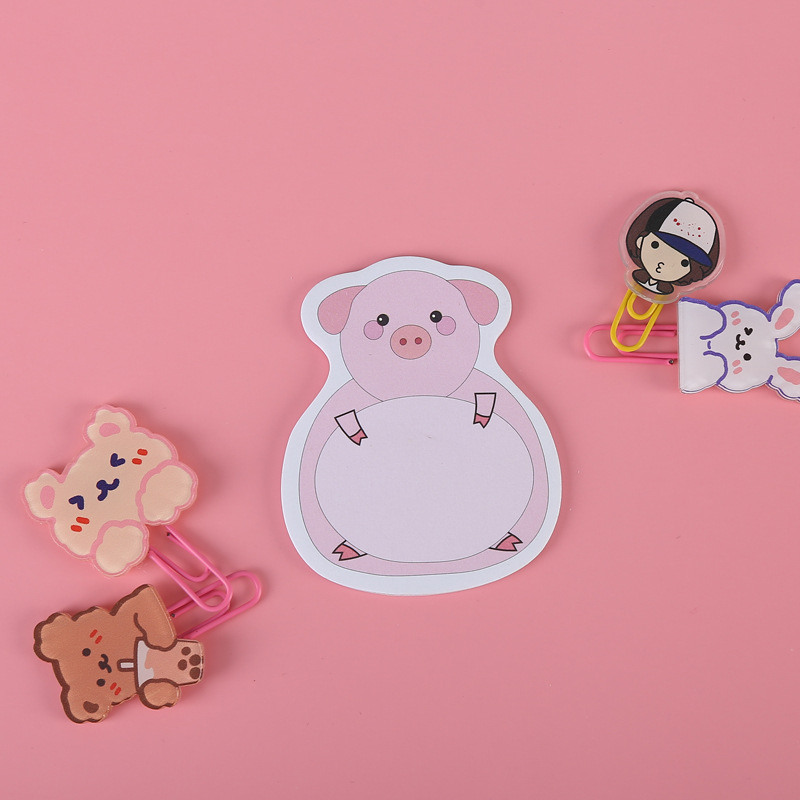 Factory Customized Cartoon Shaped Sticky Notes Transparent Notepad Office Cute Note Sticker Creative Sticky Note Sticky Notes Customized