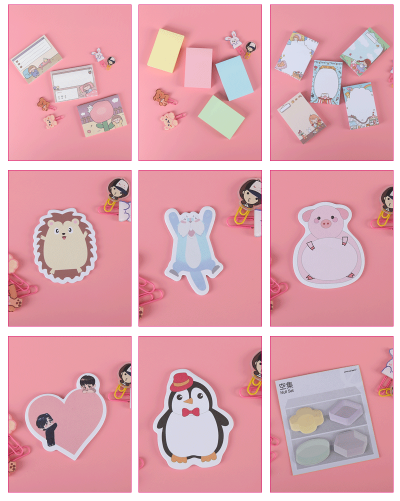 Factory Customized Cartoon Shaped Sticky Notes Transparent Notepad Office Cute Note Sticker Creative Sticky Note Sticky Notes Customized