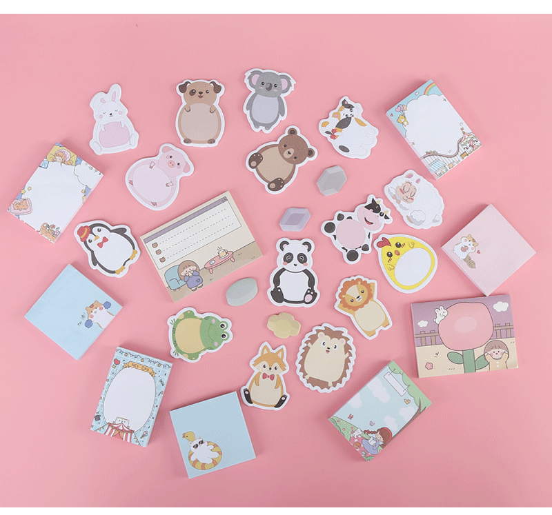 Factory Customized Cartoon Shaped Sticky Notes Transparent Notepad Office Cute Note Sticker Creative Sticky Note Sticky Notes Customized