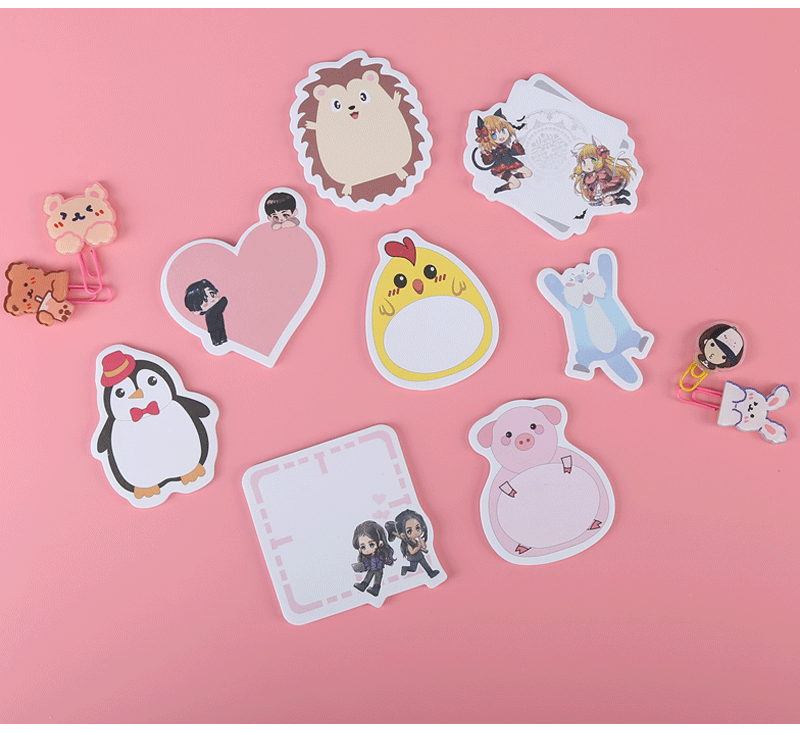 Factory Customized Cartoon Shaped Sticky Notes Transparent Notepad Office Cute Note Sticker Creative Sticky Note Sticky Notes Customized