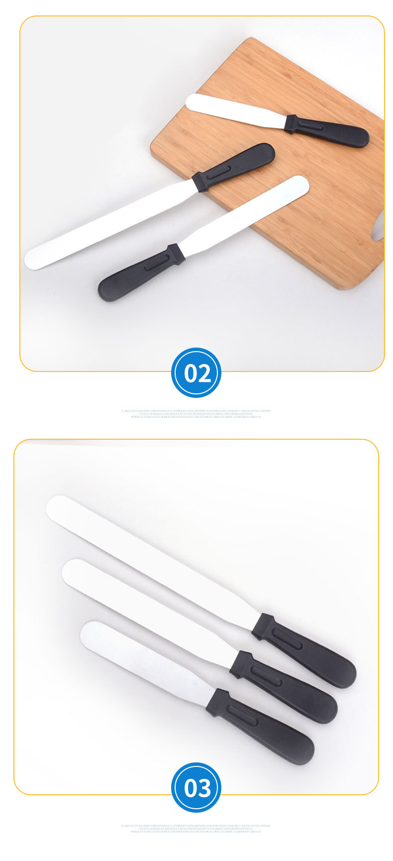 Stainless Steel Butter Knife 6-10 Inch Cake Palette Knife Spreading Knife Cream Scraper Butter Scraper Baking Spatula