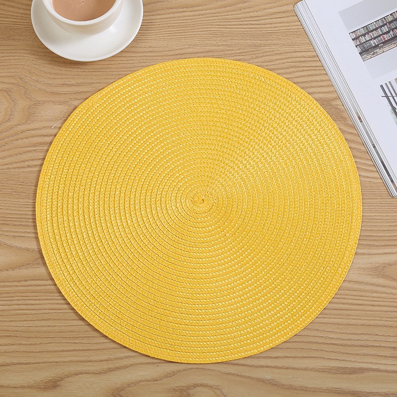 Japanese color woven table mat PP environmental protection Circular Western mat heat factory as mildew-proof table cloth coasters wholesale Japanese color woven table mat PP environmental protection Circular Western mat heat factory as mildew-proof table cloth coasters wholesale