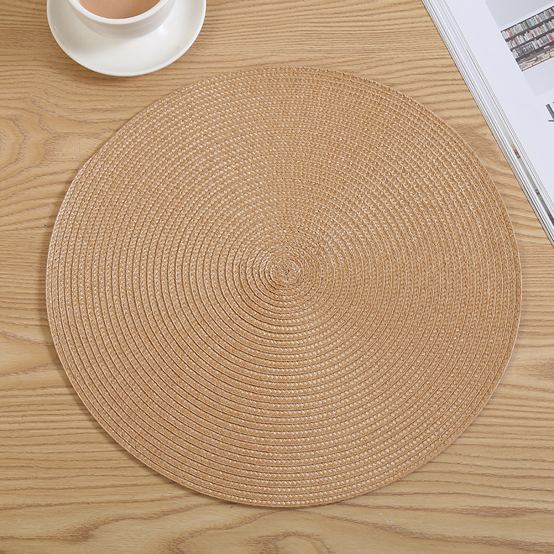 Japanese color woven table mat PP environmental protection Circular Western mat heat factory as mildew-proof table cloth coasters wholesale Japanese color woven table mat PP environmental protection Circular Western mat heat factory as mildew-proof table cloth coasters wholesale