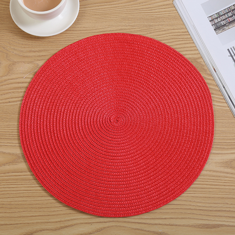 Japanese color woven table mat PP environmental protection Circular Western mat heat factory as mildew-proof table cloth coasters wholesale Japanese color woven table mat PP environmental protection Circular Western mat heat factory as mildew-proof table cloth coasters wholesale