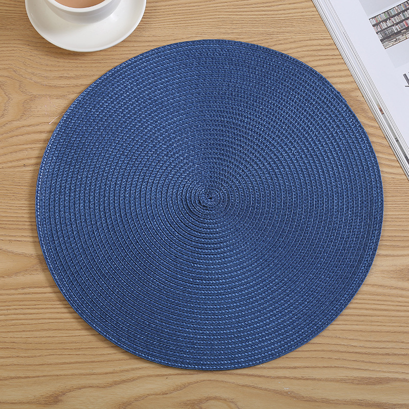 Japanese color woven table mat PP environmental protection Circular Western mat heat factory as mildew-proof table cloth coasters wholesale Japanese color woven table mat PP environmental protection Circular Western mat heat factory as mildew-proof table cloth coasters wholesale