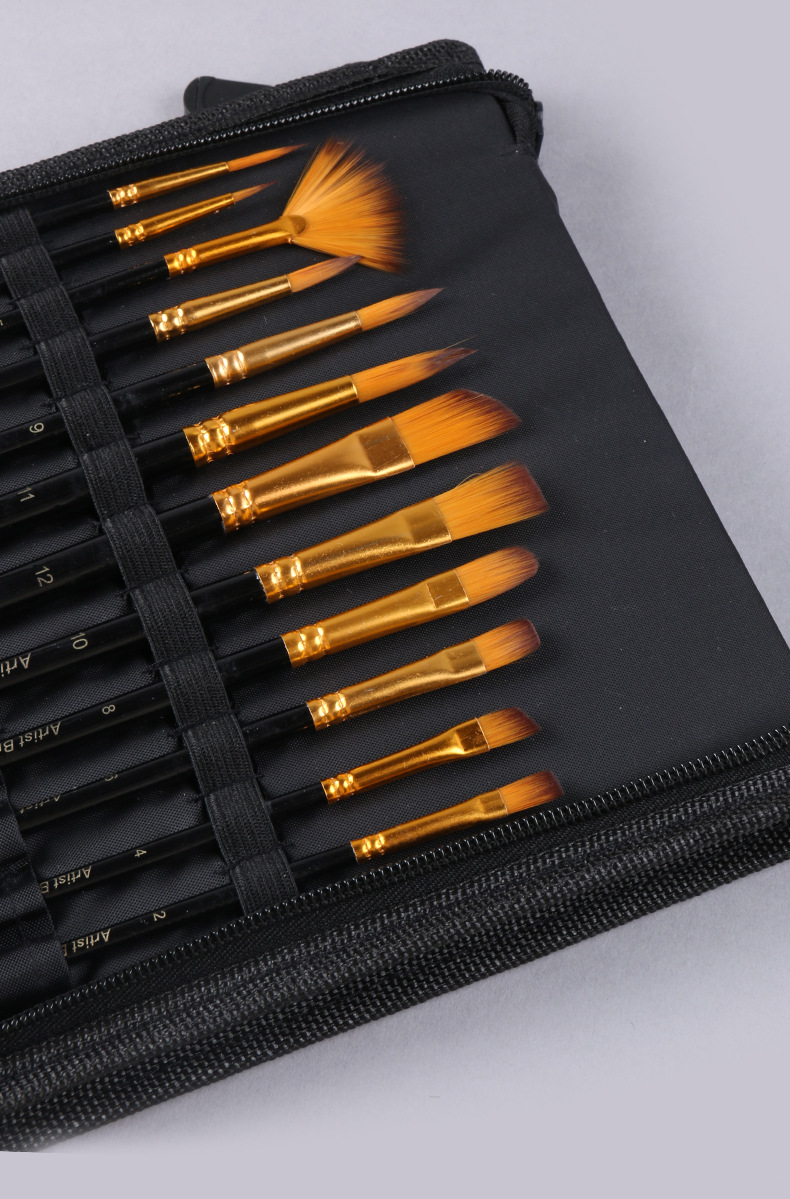 SOURCE Factory 17-Piece Nylon Wool Watercolor Brush with Palette Brush Cloth Bag Brush Set Cross-Border Wholesale SOURCE Factory 17-Piece Nylon Wool Watercolor Brush with Palette Brush Cloth Bag Brush Set Cross-Border Wholesale