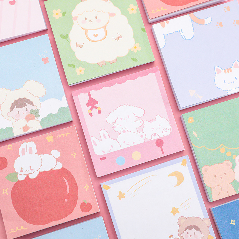 South Korea Creative Cute Favorite to Notepad Ins Girl Heart Cartoon Sticky Notes Message-Leaving Sticky Note Note Sticker