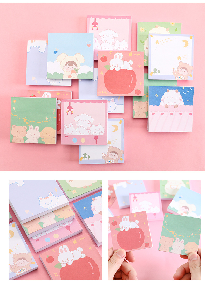 South Korea Creative Cute Favorite to Notepad Ins Girl Heart Cartoon Sticky Notes Message-Leaving Sticky Note Note Sticker South Korea Creative Cute Favorite to Notepad Ins Girl Heart Cartoon Sticky Notes Message-Leaving Sticky Note Note Sticker