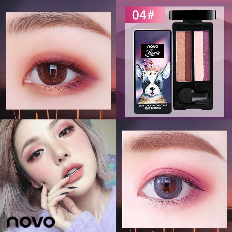 Makeup Palette Novo Air Cushion Small Mushroom Gradient Eye Shadow Beginner Double Layer Four Color Eyeshadow Palette Girl Series 5231
