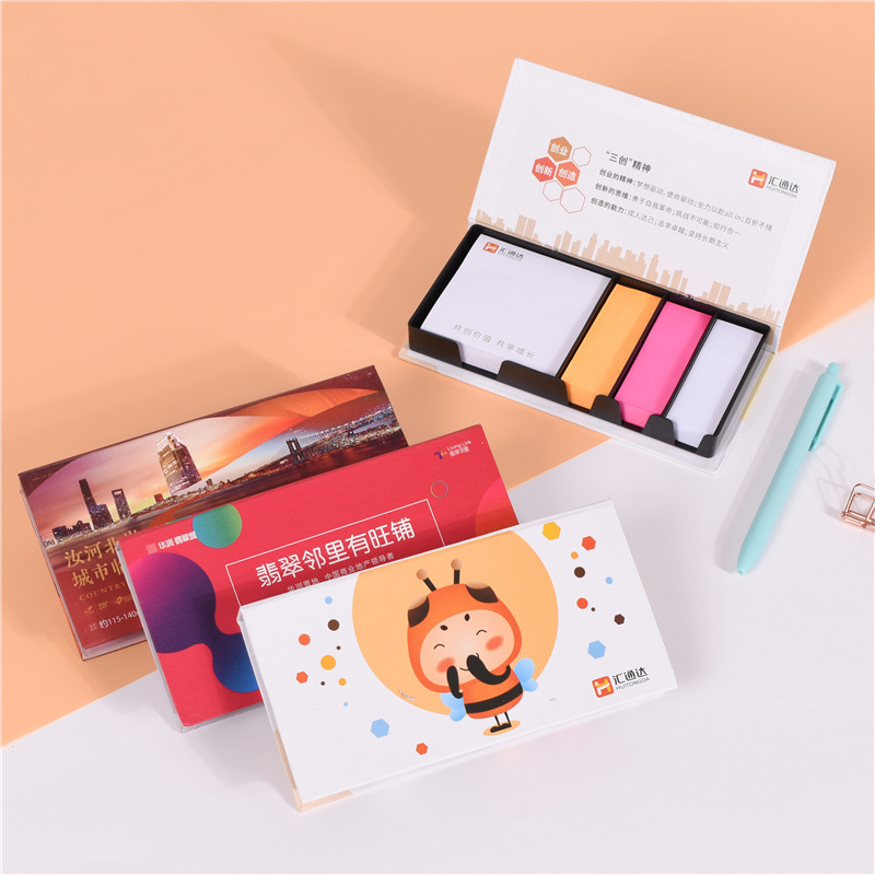 Sticky Notes Color Note Box Stickers Message Book for Students Ins Style Slant Note Pad Tearable Small Book Note Sticker