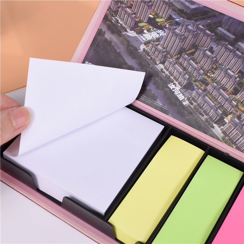 Sticky Notes Color Note Box Stickers Message Book for Students Ins Style Slant Note Pad Tearable Small Book Note Sticker