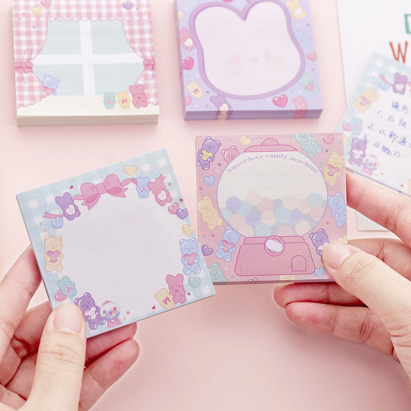 Zhishun Ins Pink Girl Sweetheart Candy Notepad Student Message-Leaving Sticky Note Creative N Times Sticker Sticky Notes