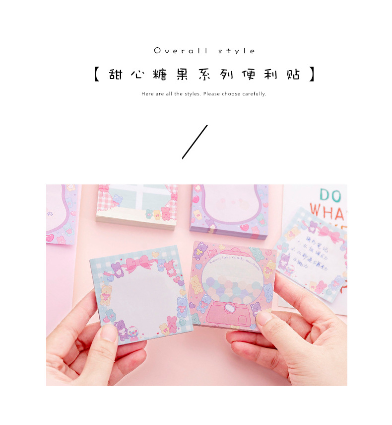 Zhishun Ins Pink Girl Sweetheart Candy Notepad Student Message-Leaving Sticky Note Creative N Times Sticker Sticky Notes