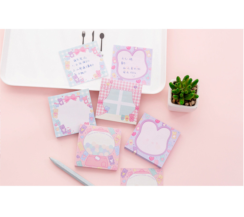 Zhishun Ins Pink Girl Sweetheart Candy Notepad Student Message-Leaving Sticky Note Creative N Times Sticker Sticky Notes