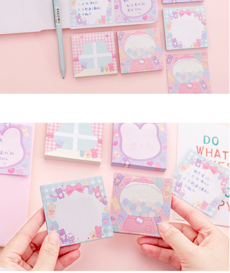 Zhishun Ins Pink Girl Sweetheart Candy Notepad Student Message-Leaving Sticky Note Creative N Times Sticker Sticky Notes