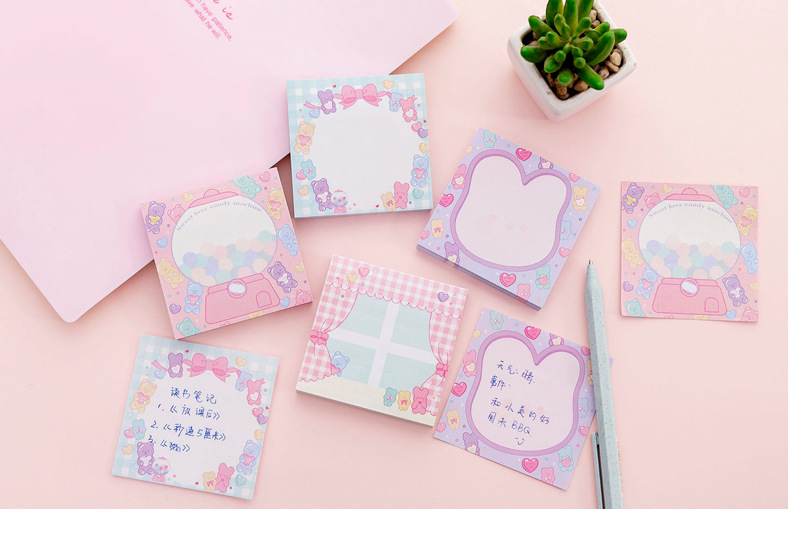 Zhishun Ins Pink Girl Sweetheart Candy Notepad Student Message-Leaving Sticky Note Creative N Times Sticker Sticky Notes