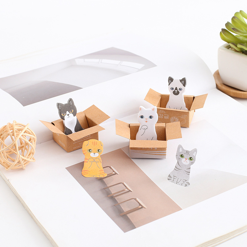 Creative Cute Carton Cat Note Sticker Cute Kitten Sticky Note Alien Cat Sticky Notes Sticky Note