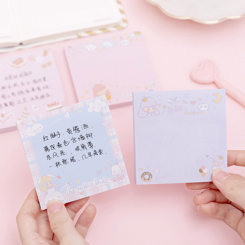 Zhishun Girl Heart Sweet Land Notepad Student Sticky Post-It Notes Note Sticker Creative Sticky Note Note Paper