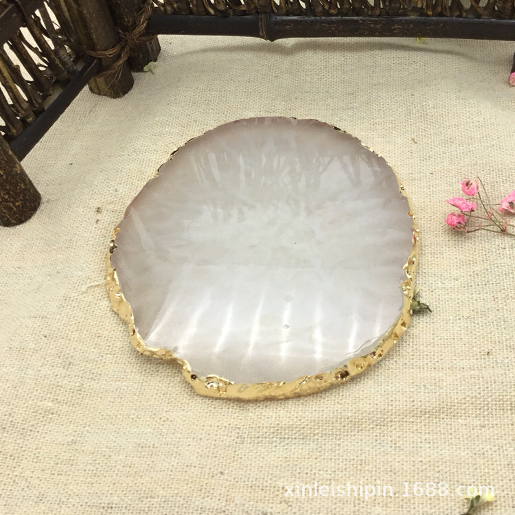 Nail Beauty Golden Edge Agate Slices New Japanese Natural Multi-Color Agate Painted Palette Resin Craft Palette Nail Beauty Golden Edge Agate Slices New Japanese Natural Multi-Color Agate Painted Palette Resin Craft Palette