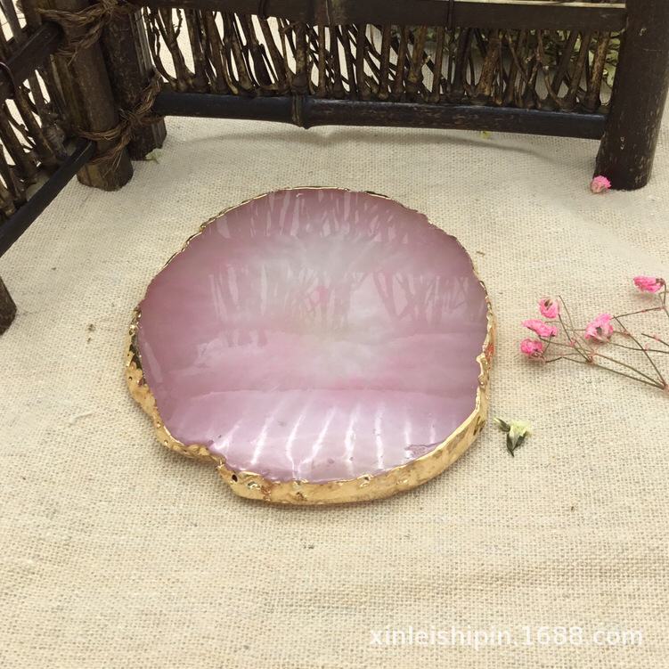 Nail Beauty Golden Edge Agate Slices New Japanese Natural Multi-Color Agate Painted Palette Resin Craft Palette Nail Beauty Golden Edge Agate Slices New Japanese Natural Multi-Color Agate Painted Palette Resin Craft Palette