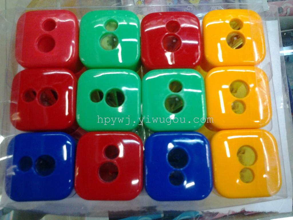 Factory direct selling double hole square barrel pencil sharpener