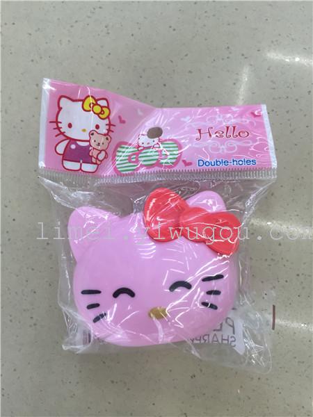 KT Cat cartoon pencil sharpener manual double sharpener pencil sharpener pencil sharpener for children KT Cat cartoon pencil sharpener manual double sharpener pencil sharpener pencil sharpener for children