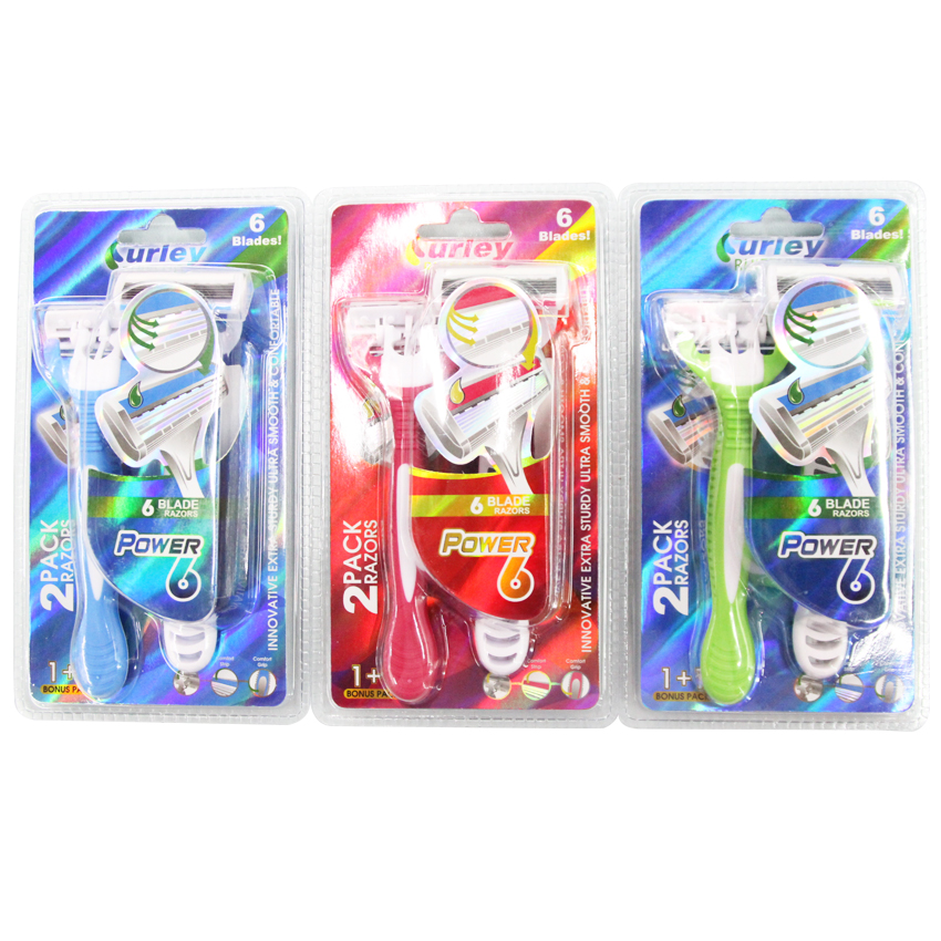 2 hardcover disposable razor blade razor Shaver 6 layer three color optional