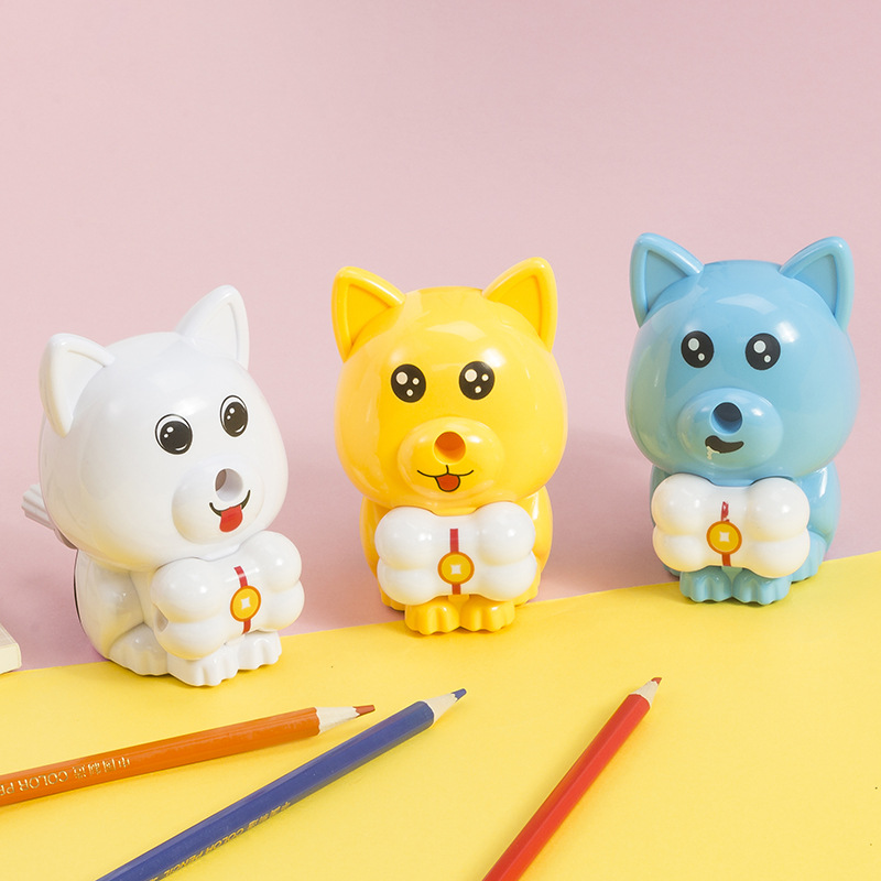 Fox style hand roll pencil sharpener cartoon pencil sharpener students automatic entry and exit pen wholesale
