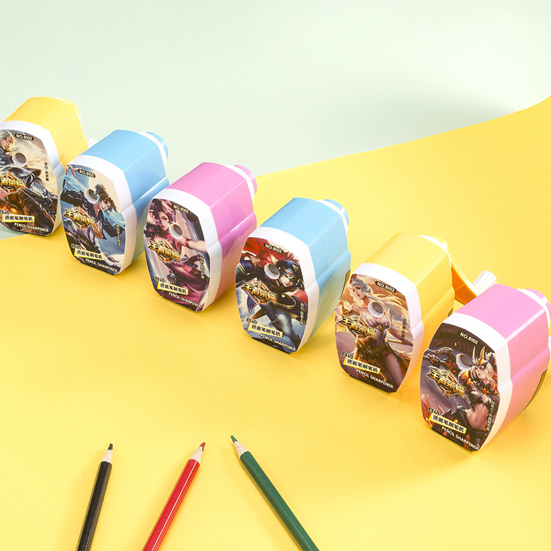 Cartoon king glory pattern hand - hold pencil sharpener