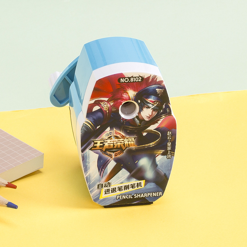 Cartoon king glory pattern hand - hold pencil sharpener
