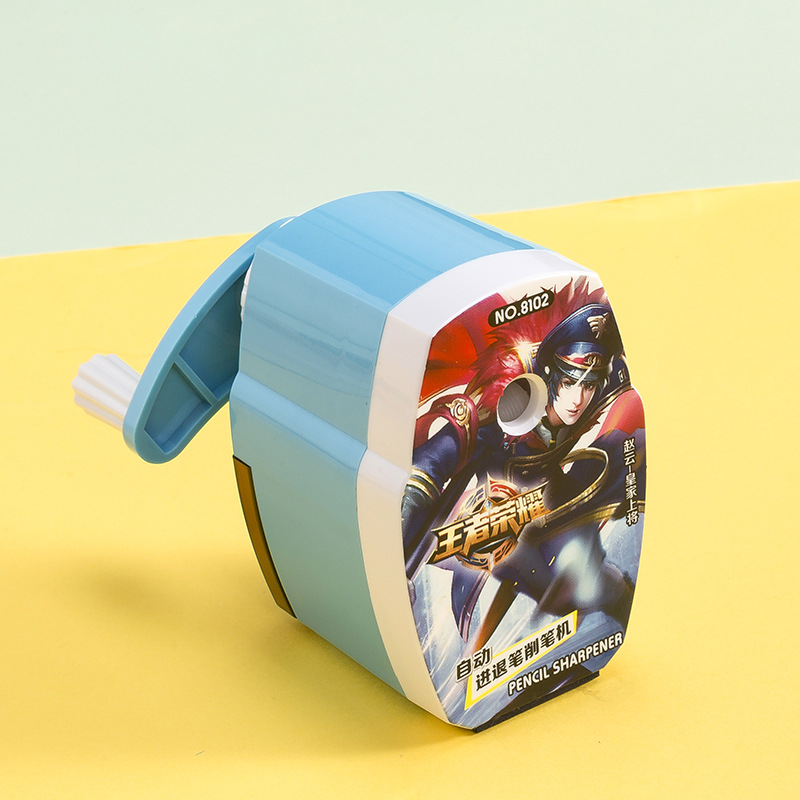 Cartoon king glory pattern hand - hold pencil sharpener