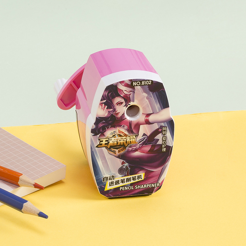 Cartoon king glory pattern hand - hold pencil sharpener