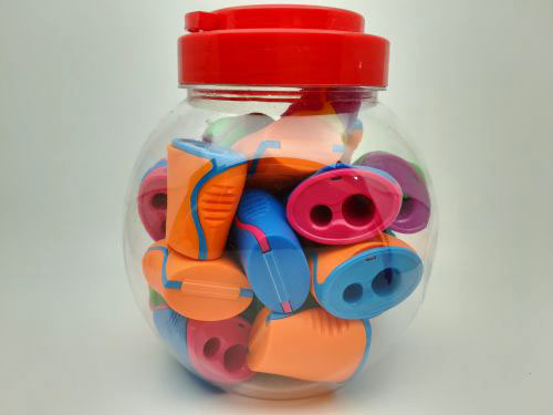 Korean creative student stationery kindergarten gift large hole pencil sharpener colored double hole pencil sharpener Korean creative student stationery kindergarten gift large hole pencil sharpener colored double hole pencil sharpener