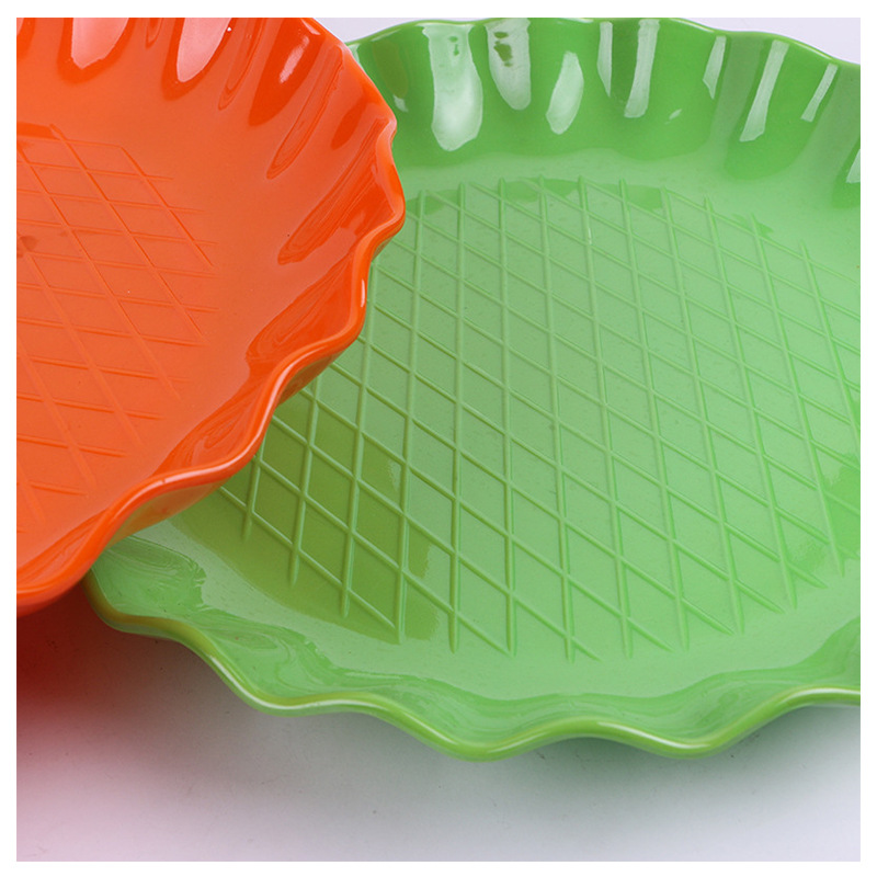 Simple Applique Round lace Fruit plate imitation Tableware Melon seeds peanut fruit plate wholesale