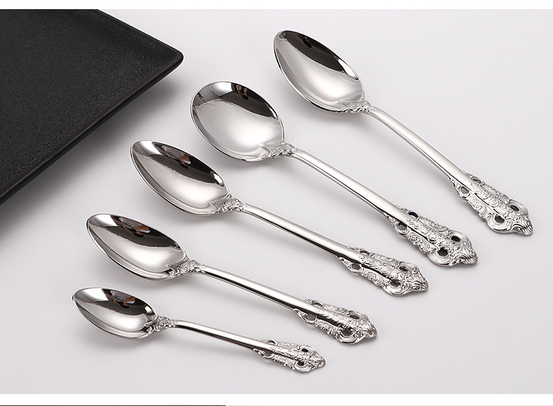 Golden 304 High quality stainless steel tableware gift set cutlery knife fork soup spoon