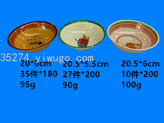 Factory Direct Sales Melamine Tableware Melamine Stock Melamine Bowl Color Bowl Decals Rice Bowl Soup Bowl Noodle Bowl