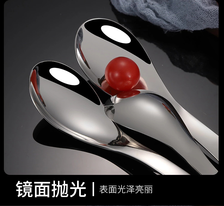 304 Stainless Steel Children Spoon Thick Short Handle Spoon Household Eating Soup Spoon Tableware Court Spoon Spoon Spoon round Bottom Spoon