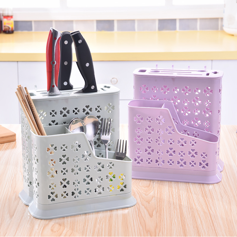 Wholesale Multi-Functional Restaurant Kitchen Household Chopstick Canister Draining Thickened Kitchen Tableware Spoon Storage Box Large Capacity