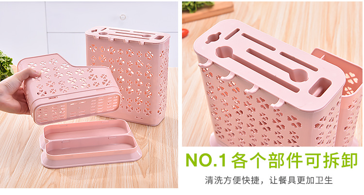 Wholesale Multi-Functional Restaurant Kitchen Household Chopstick Canister Draining Thickened Kitchen Tableware Spoon Storage Box Large Capacity